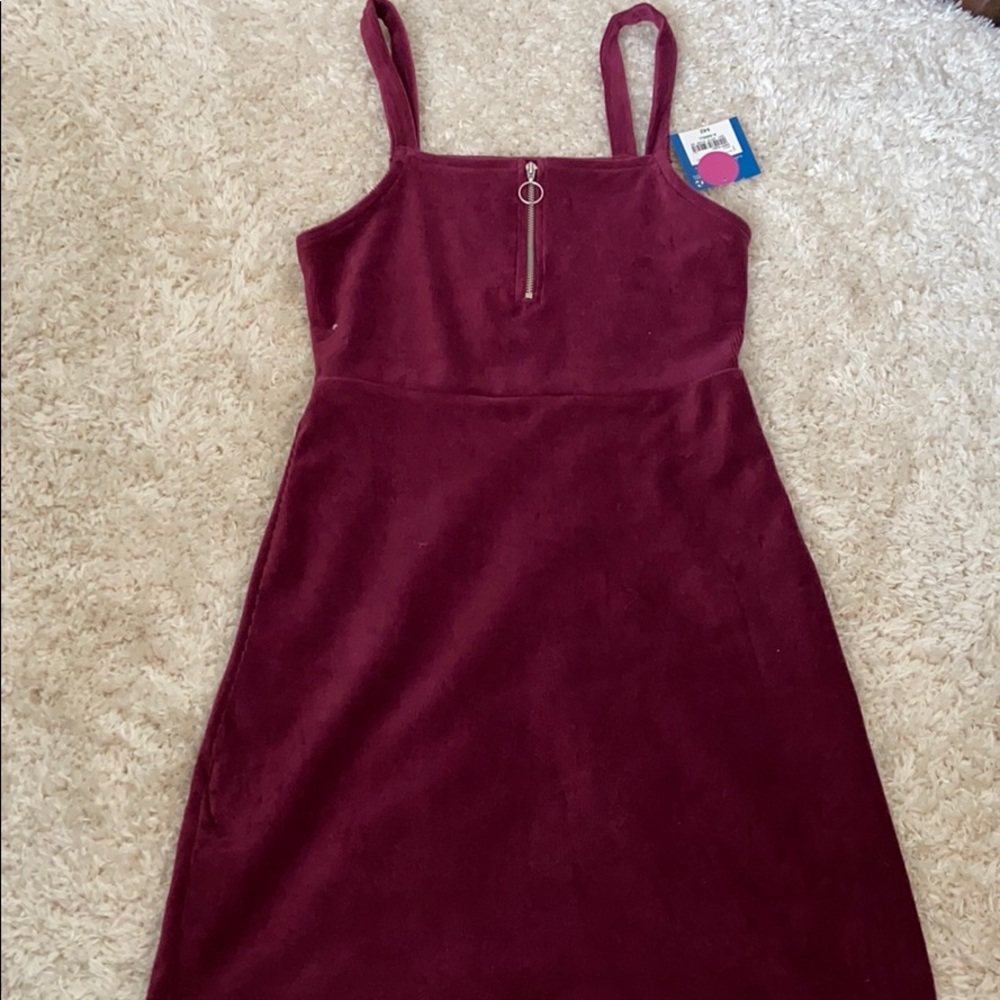 Arizona corduroy deep ruby overall dress